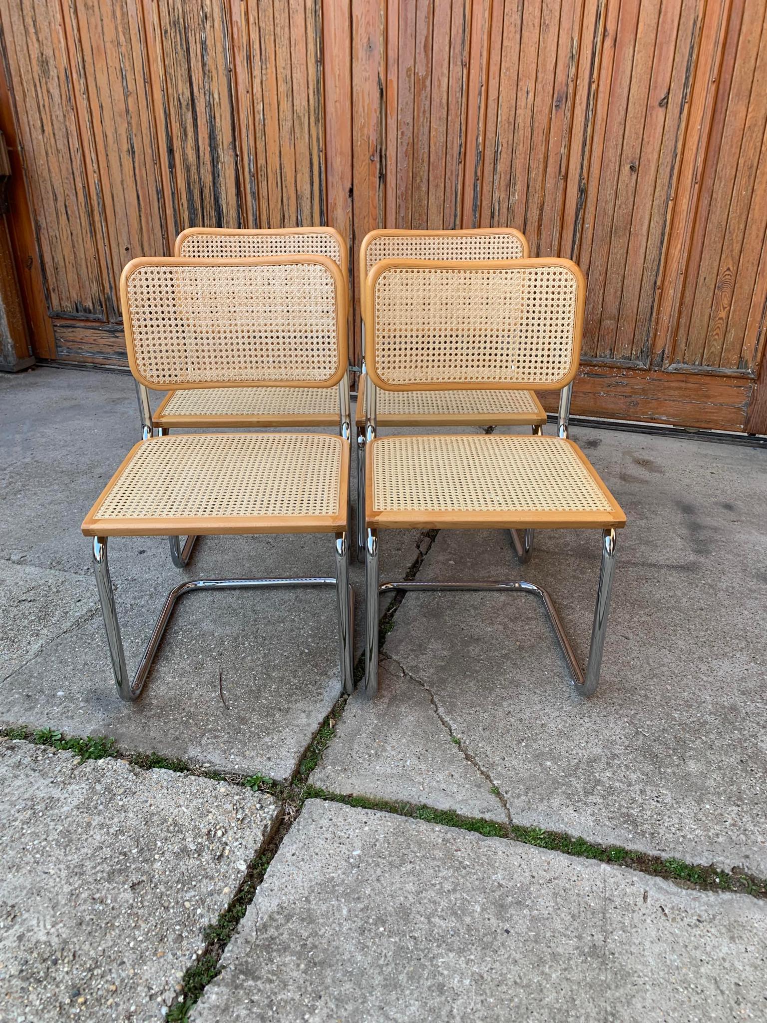 Set of 4 Cesca chairs, Italy 1970s