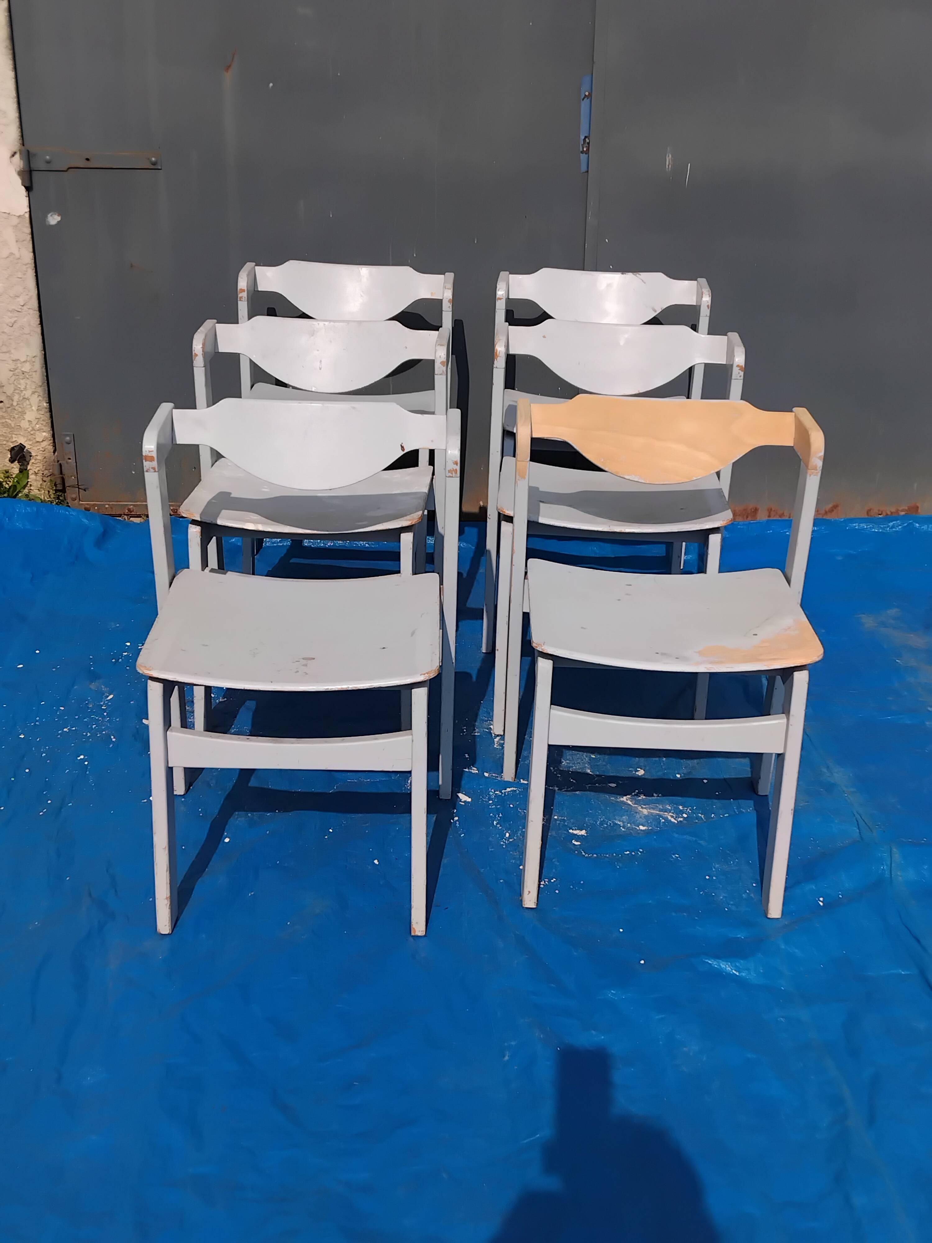 6 vintage Scandinavian design chairs