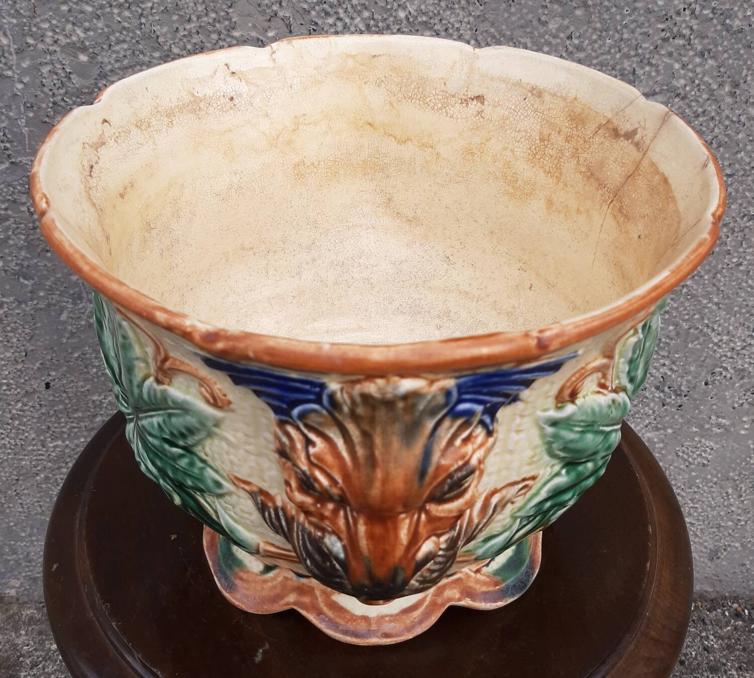 19th-century earthenware cachepot