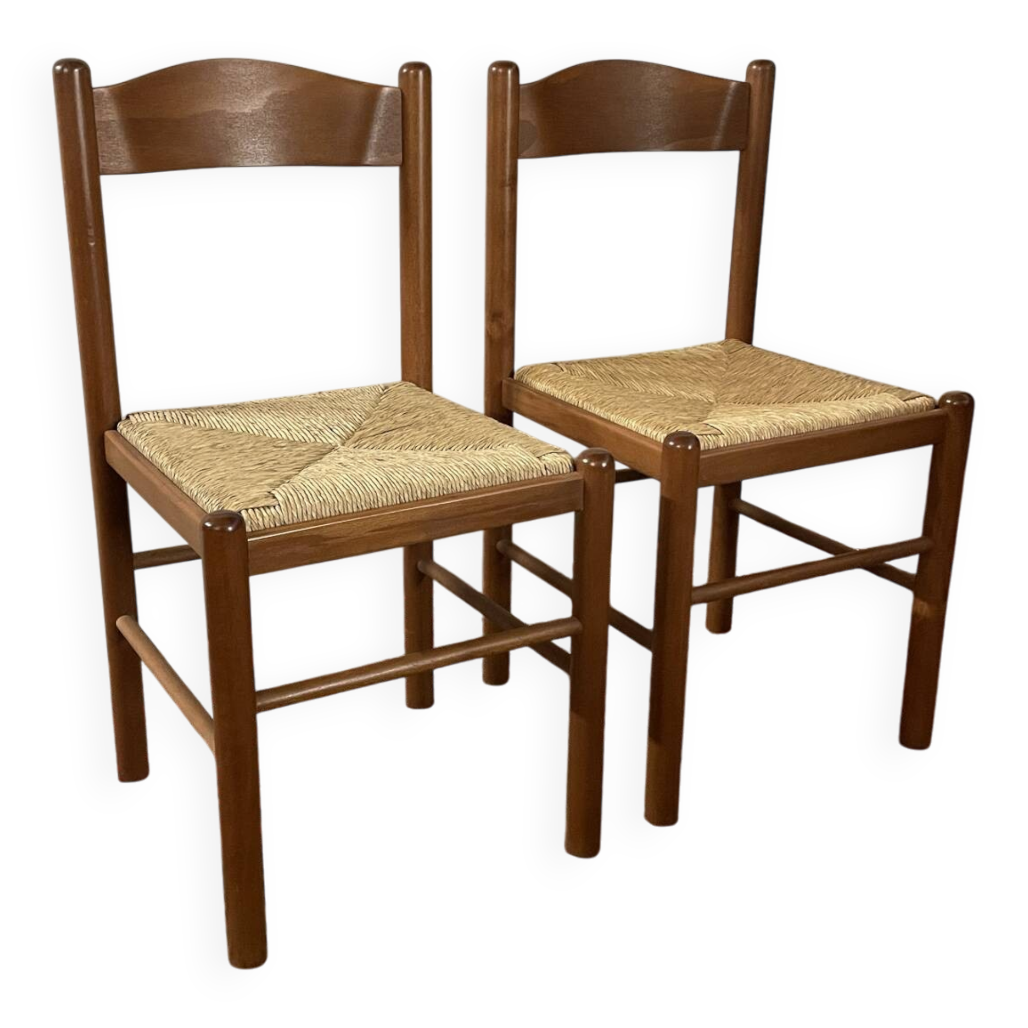 36 chaises vintage en hêtre et paille – Vente par lots – Grande série 