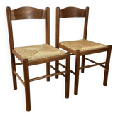 36 vintage beech and straw chairs – Sale by lots – Large series