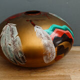 Vase boule en verre signé
