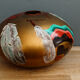 Signed glass ball vase