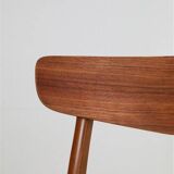 Findahl “Mosbøl” chair / 1960s / 1970s / teak / beech / skai / black / Mid Century Danish Modern Design
