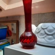 Ruby red blown glass bud vase
