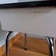 Stool shoeshine chest in formica and chromed metal
