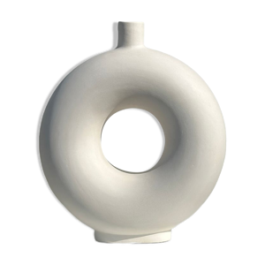 Vase artisanal soliflore - blanc
