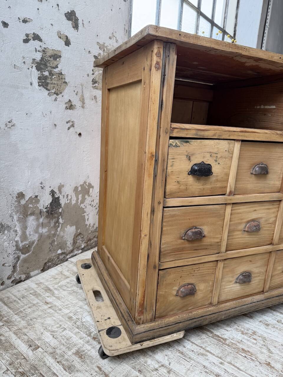 Meuble de métier pin XL années 50