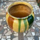 Old glazed terracotta jar