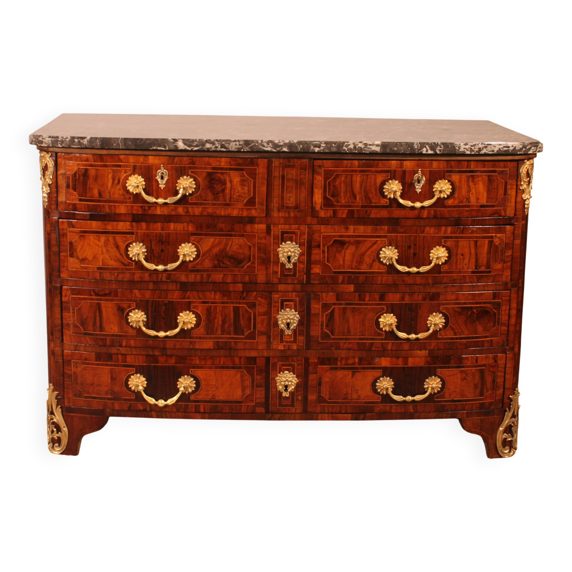 Dauphiné commode from the Louis XIV period in olive wood marquetry.