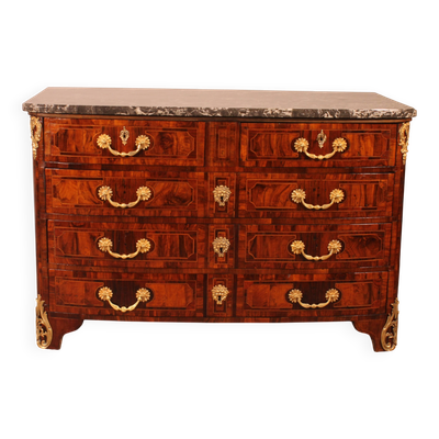 Commode du Dauphiné époque Louis XIV en marqueterie d’olivier