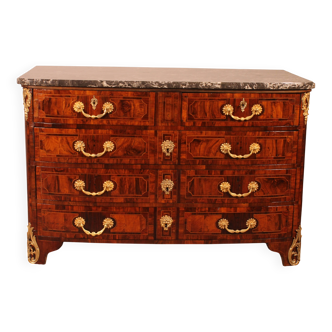 Dauphiné commode from the Louis XIV period in olive wood marquetry.