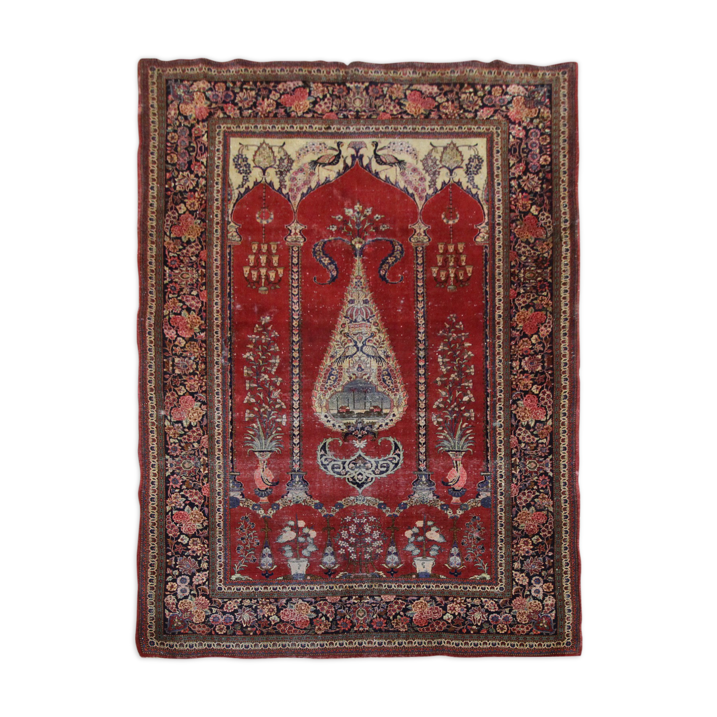 Handmade persian kashan rug 136x210cm