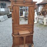 Old oak cloakroom or coat rack