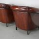 Vintage Dutch Cognac Leather Club Chairs, Set of 2