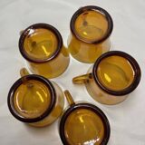 Five Duralex coffee cups