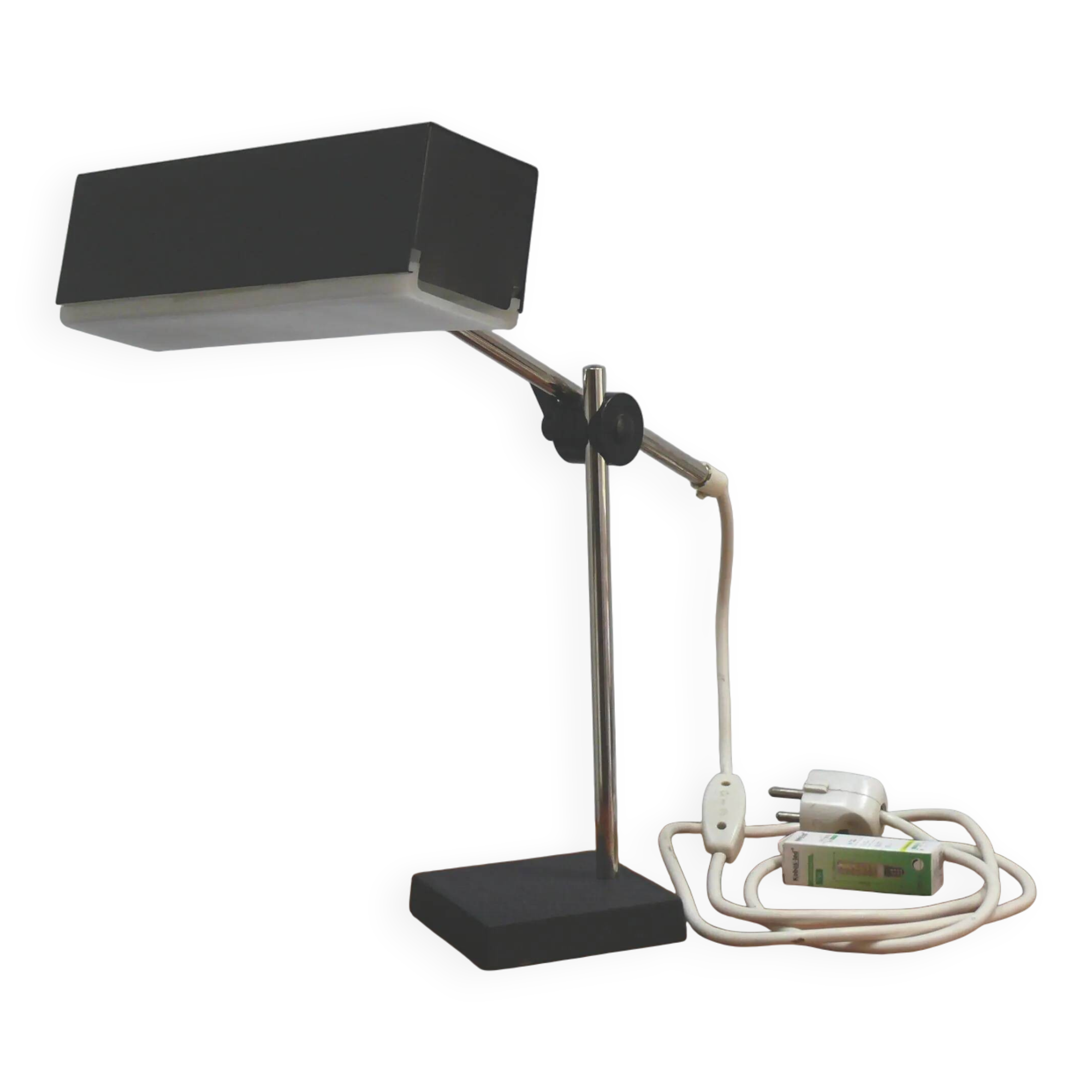 Cubic metal table lamp by Leclaire & Schäfer, 1960s