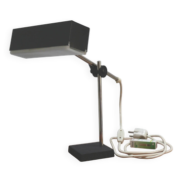 Lampe de table cubique en métal de Leclaire & Schäfer, années 1960