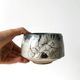 Small bowl or flower pot cover in black and white ceramic, signed, very decorative in excellent condition