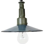 Industrial Blue Enamel Military Pendant Lamp with Cast Aluminium Top, 1960s