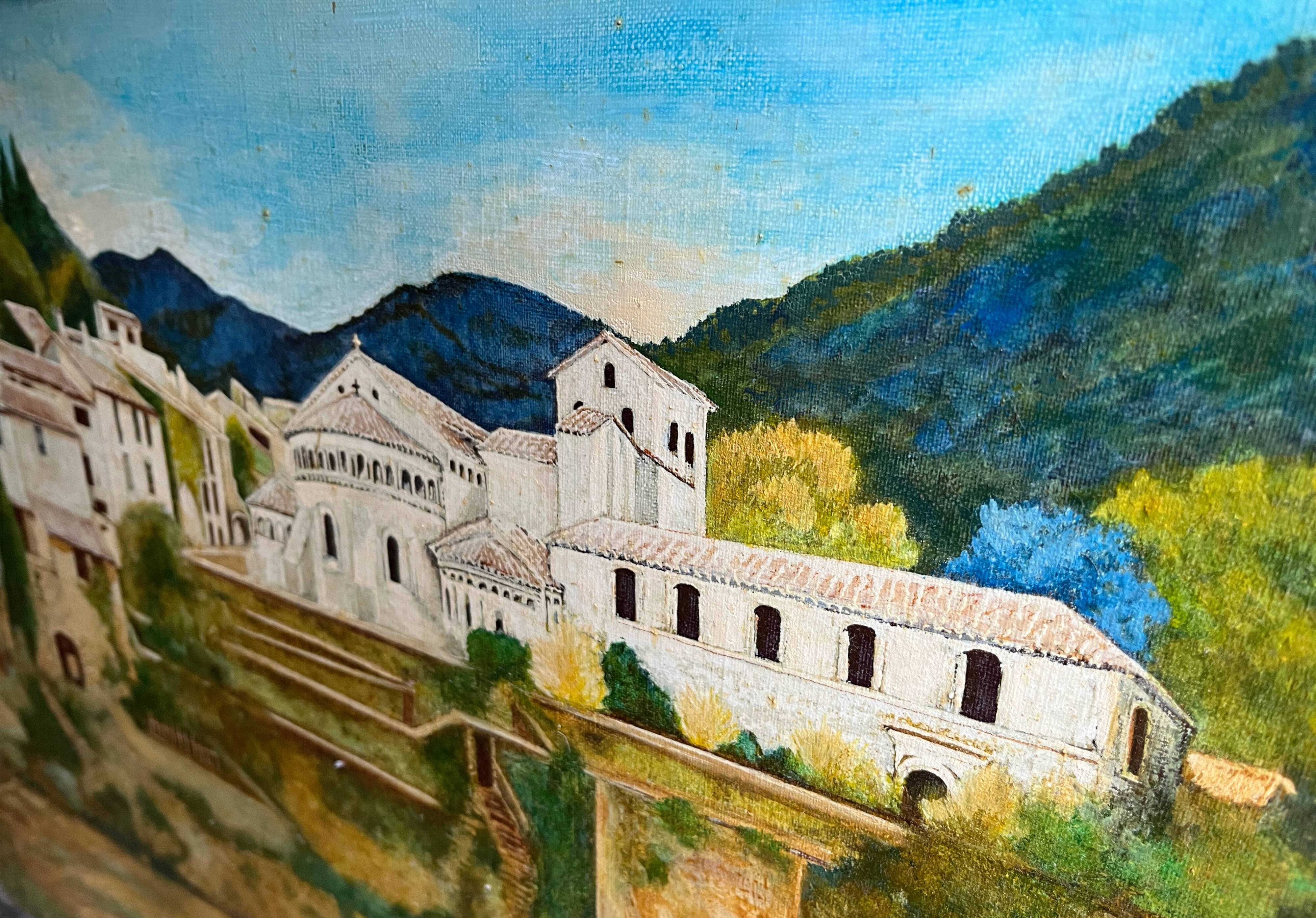 HST painting "Abbey of Saint-Guilhem-le-Désert" Compostela
