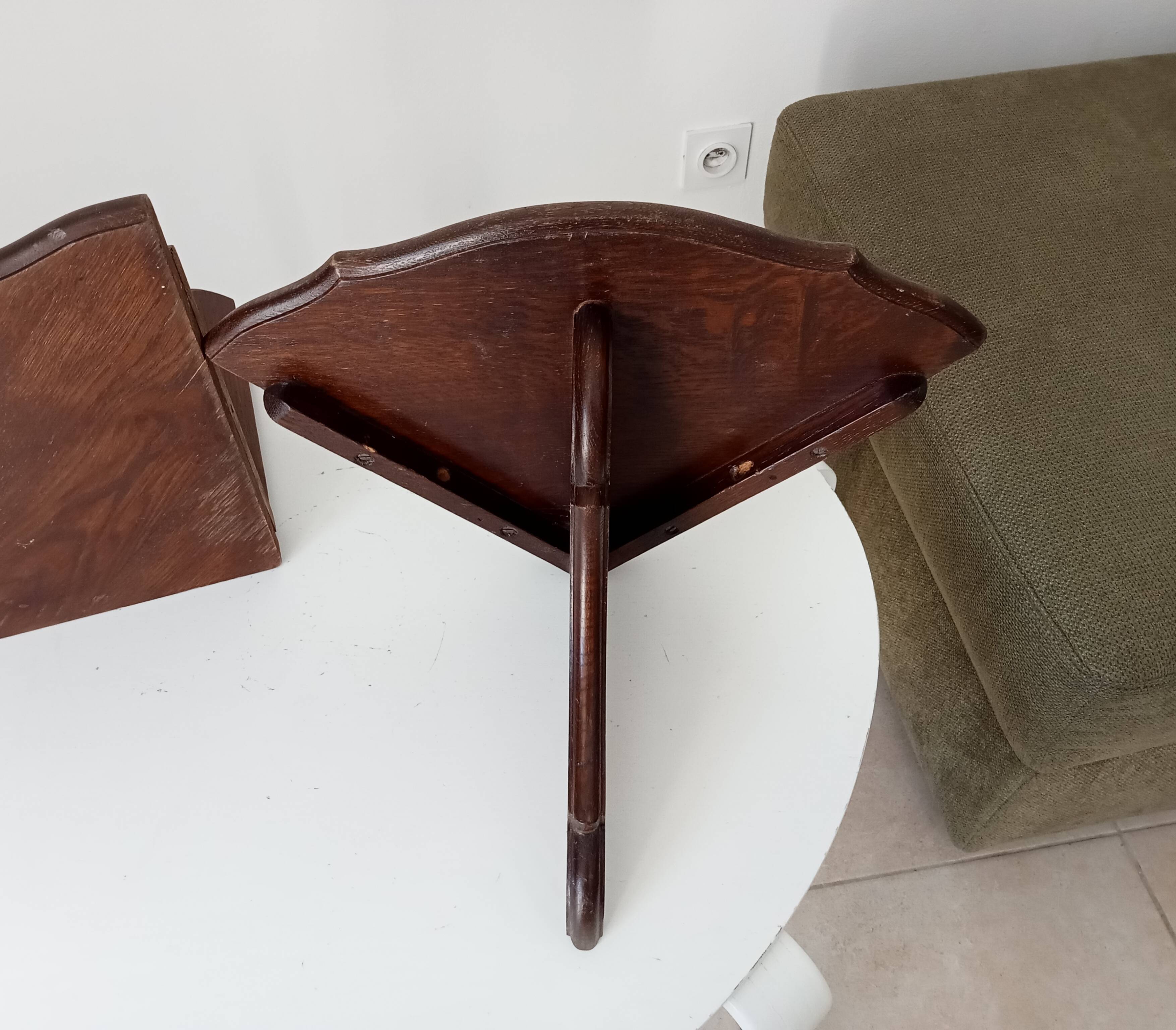 Pair of antique solid oak shelves