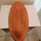 Plat de cuisson en terre cuite forme poisson