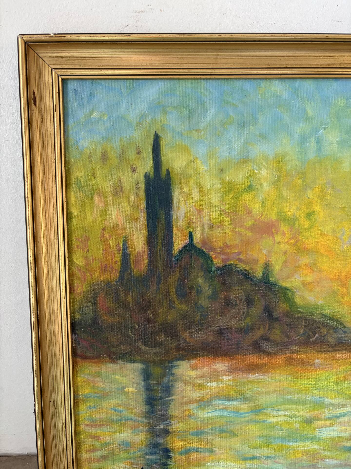 Saint George Major at dusk, oil on canvas signed