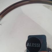 Alessi Ettore Sottsass / Serving plate in stainless steel 18/10 and gold NG5100