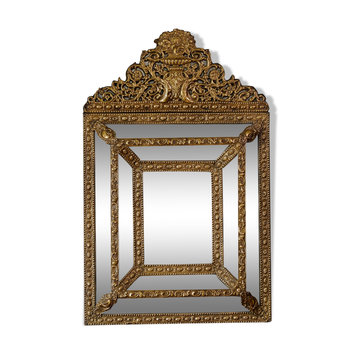 Napoleon III brass mirror 46x73cm