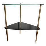 Glass seventies corner shelf