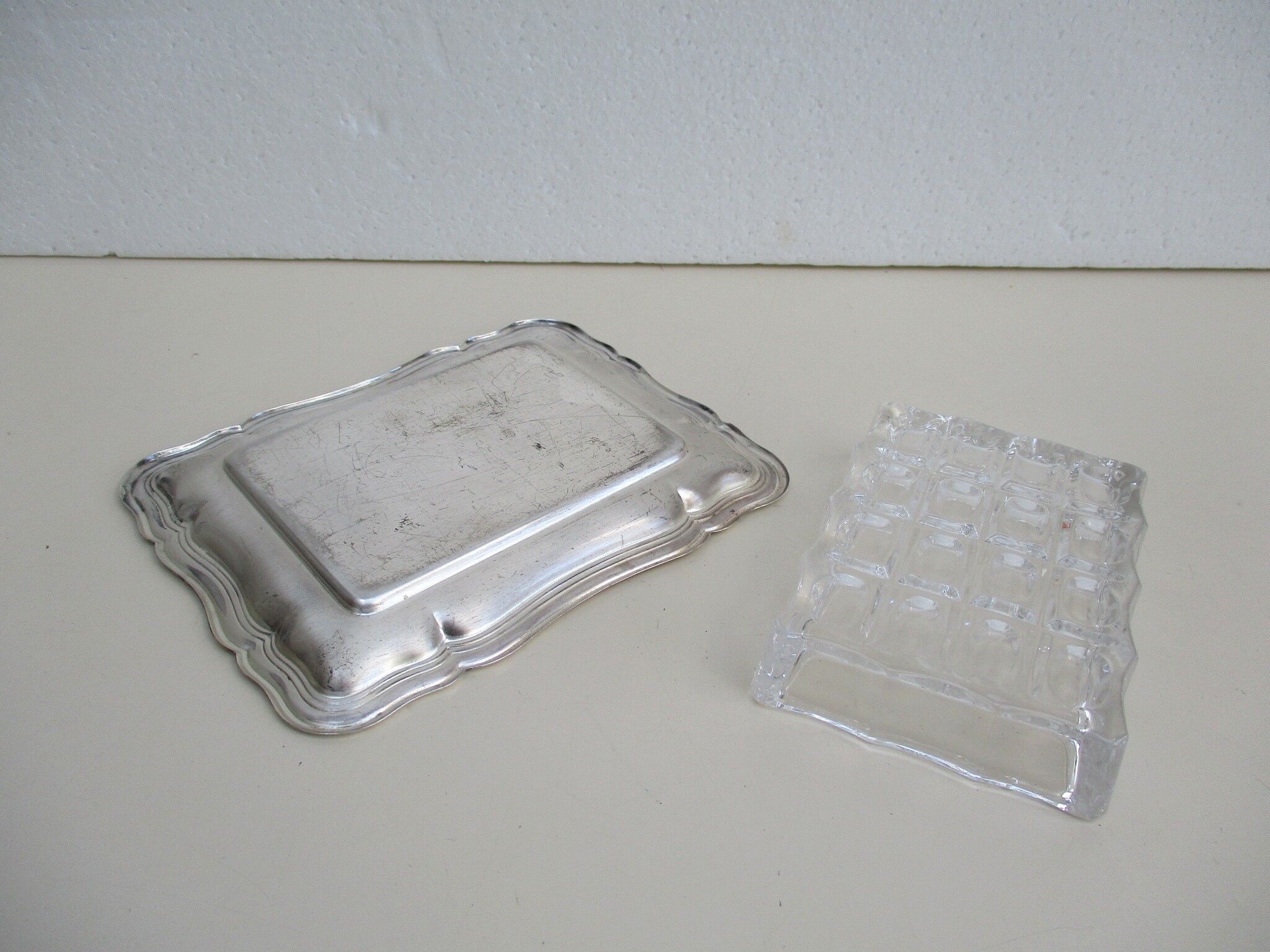 Butter silver metal and glass