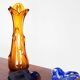 Artistic yellow glass vase from the mid-century, Tarnowiec, Sulczan, Europe, 1970s.
