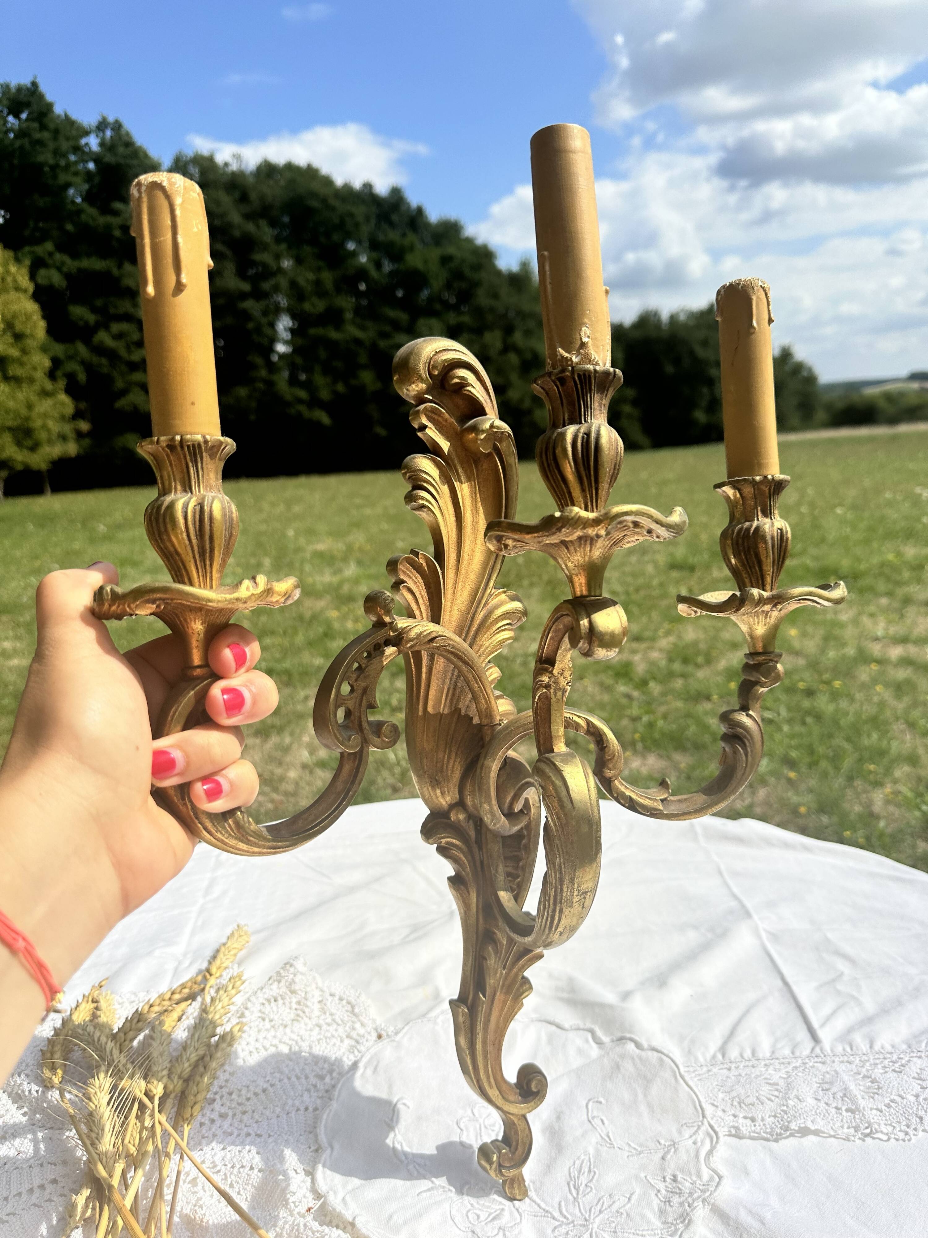 Magnificent 19th Century Louis XV Style Gilt Bronze Wall Candle Holder