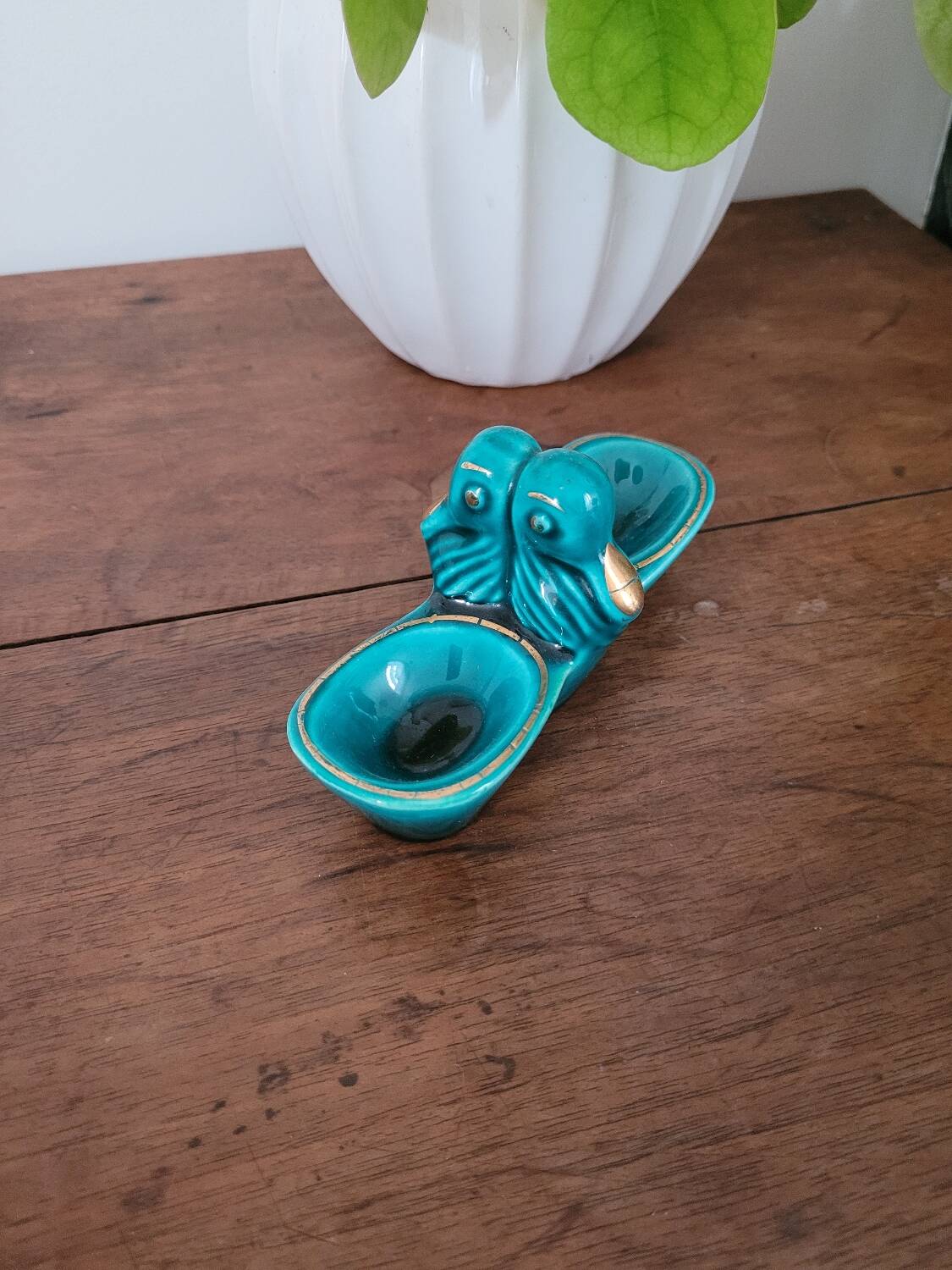 Glazed porcelain salt cellar