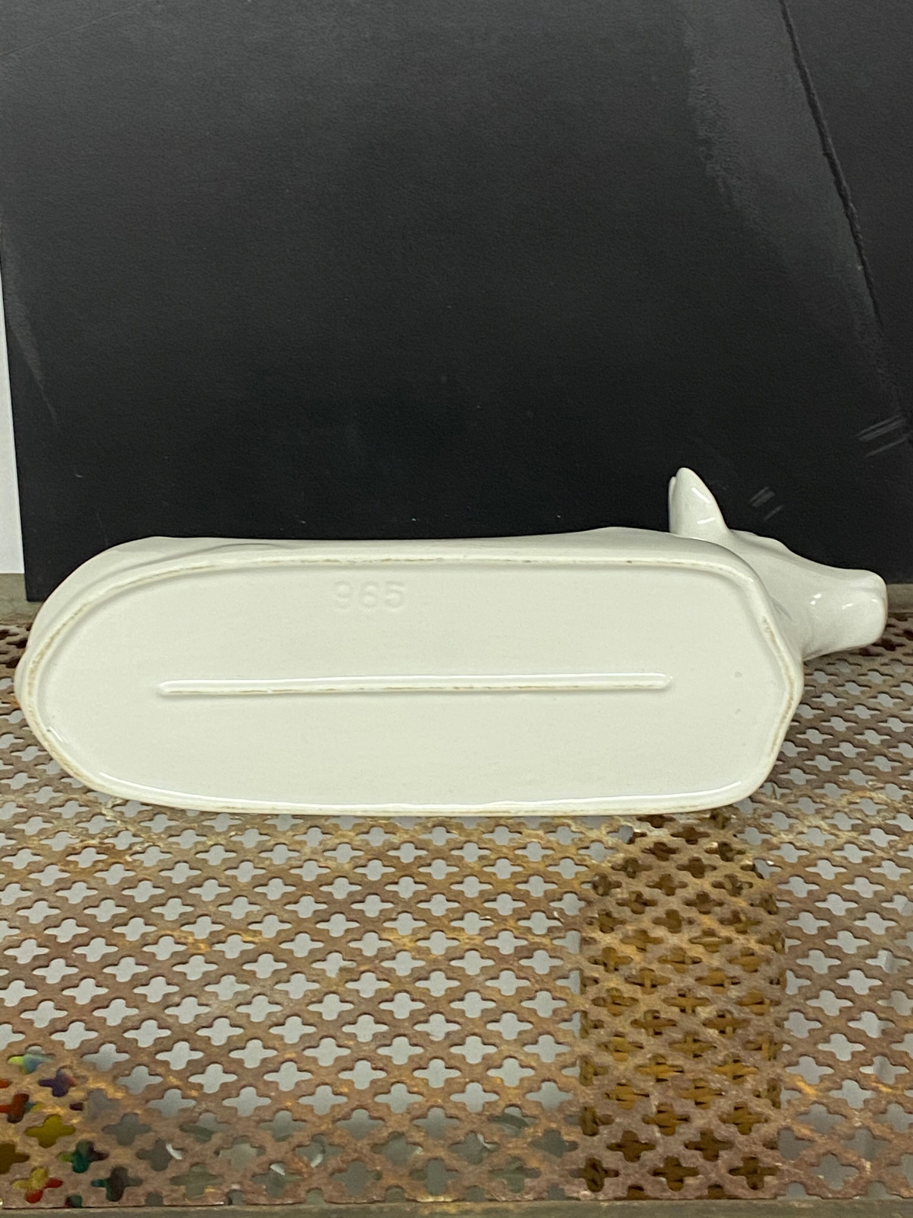 White ceramic butter dish