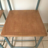 Pair of vintage boarding school chairs or bedside tables