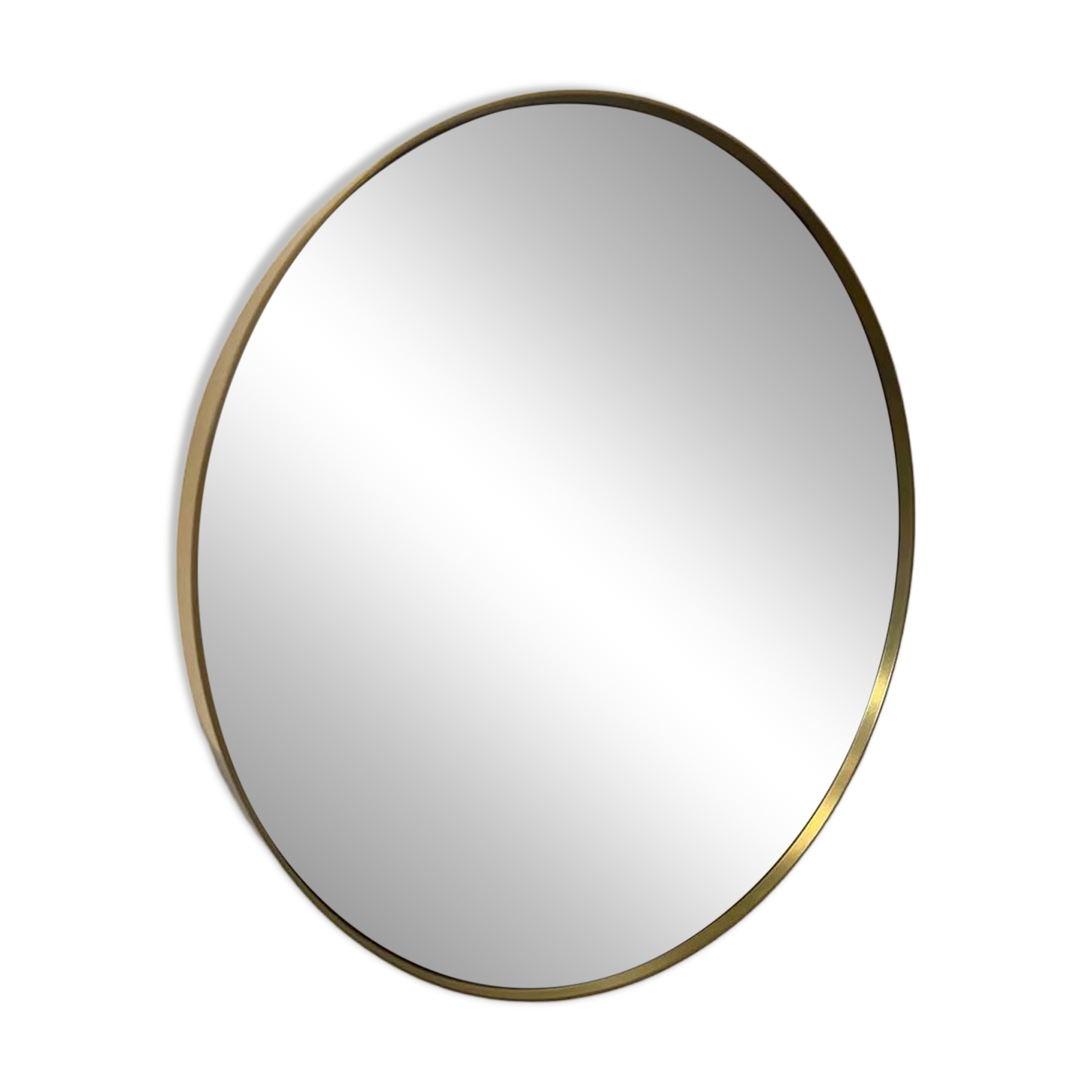 Round brass mirror 60cm in diameter
