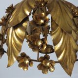 Gold leaf floral ceiling light in gold metal 70