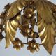 Gold leaf floral ceiling light in gold metal 70