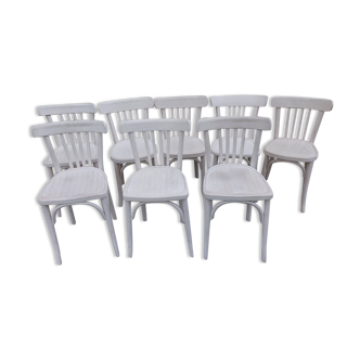 8 painted Baumann chairs