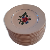 20 ceramic plates glazed by Digouin. Pink beige. Hand-painted.2 lots.