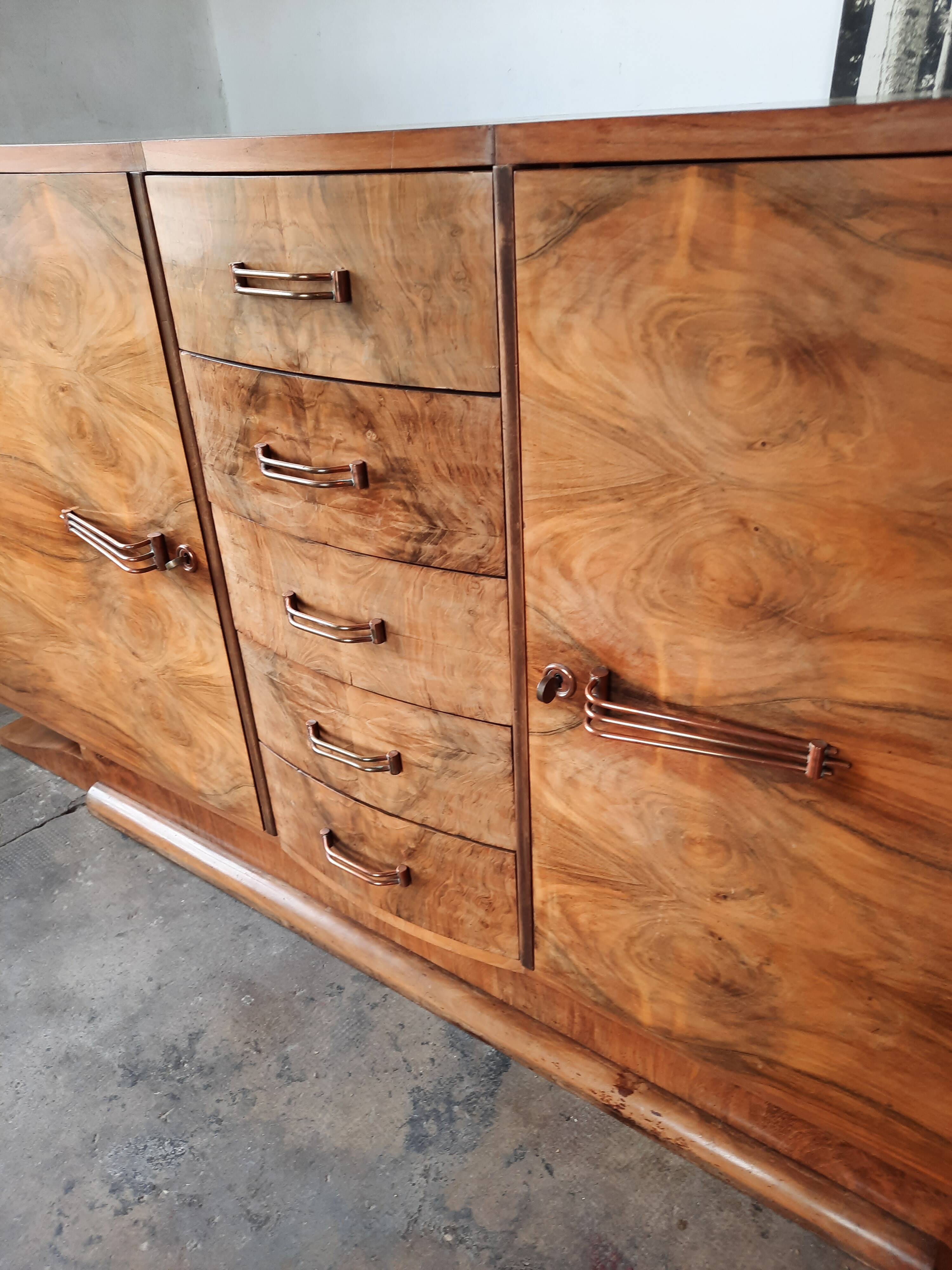 Art deco walnut sideboard