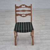 1970s, set of 6 Danish dining chairs, original condition, oak wood, furniture wool.
