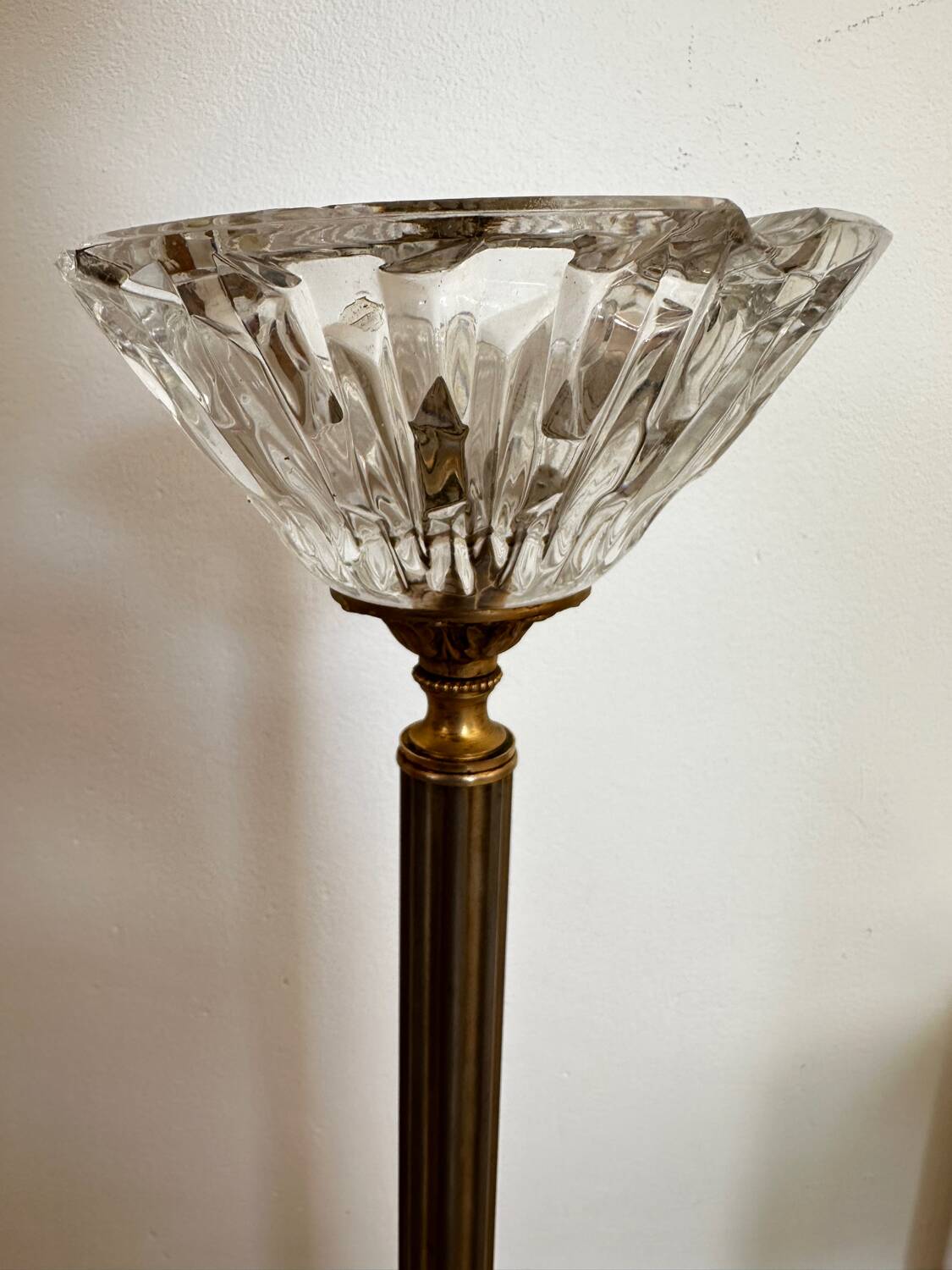 Cendrier sur pied laiton verre
