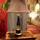 Lampes de table en tôle émaillée noire et bronze doré du 20e siècle avec abat-jour en soie, ensemble de 2.