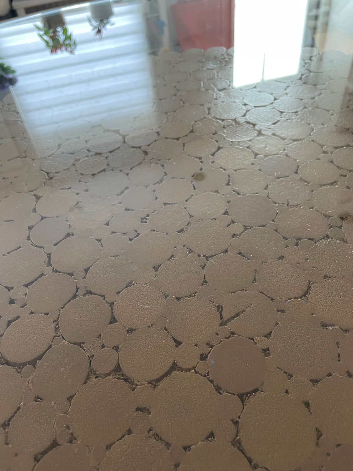 McGuire Bamboo Table – wheat sheaf base, round glass top