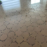 McGuire Bamboo Table – wheat sheaf base, round glass top