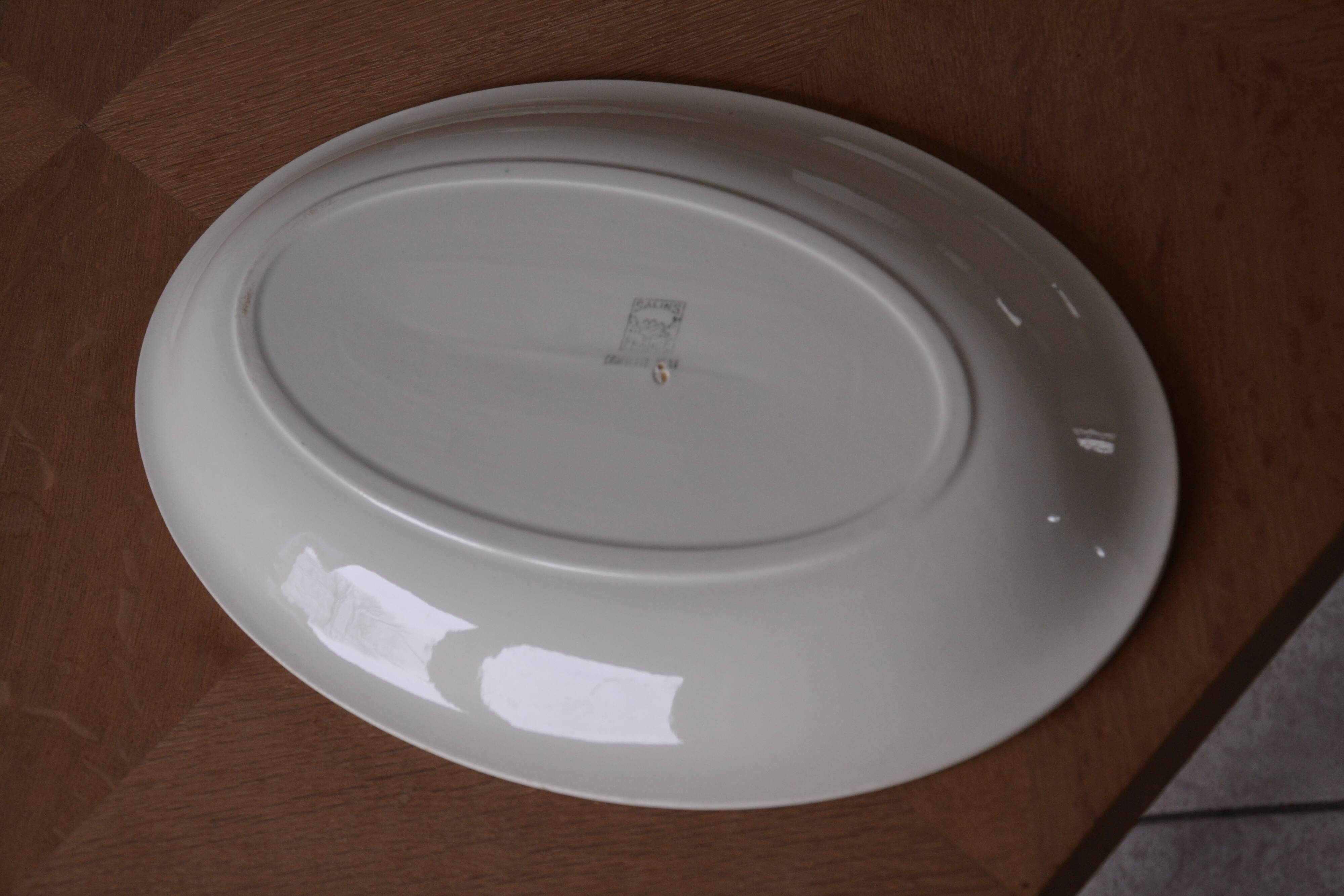 Oval salt dish, green Croisette model