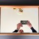 Plateau miroir vintage en bois